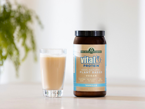 Vanilla Protein powder drink in a glass