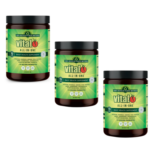 25% Off Vital All In One Daily Health Supplement Bundle of 3 x 300g Tubs