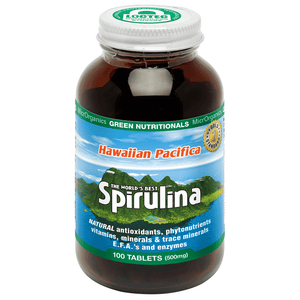 Green Nutritionals Hawaiian Pacifica Spirulina 100 Tablets