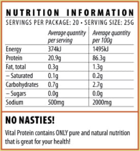 Unflavoured Protein Info