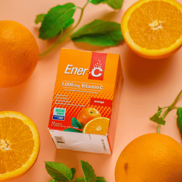 Ener C 1000mg Vitamin Orange surrounded by oranges